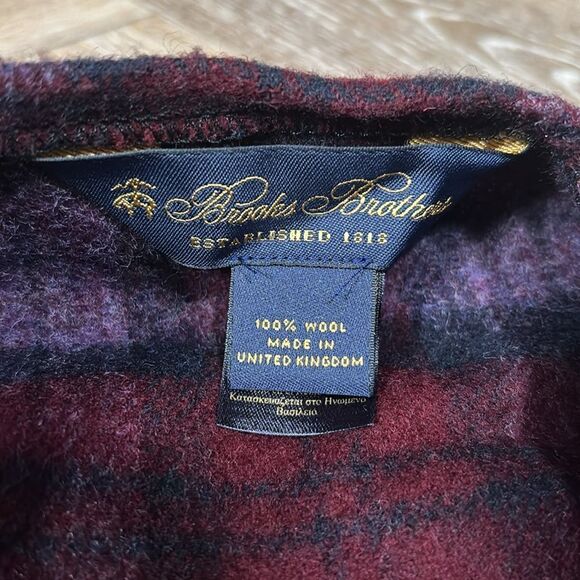 Brooks Brothers Wool Plaid Fringe Poncho - Picture 2 of 4